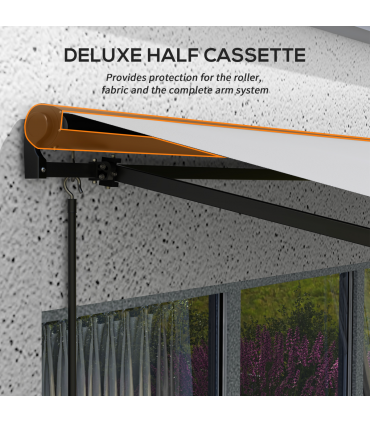 Outsunny 3 x 2m Electric Retractable Awning, Aluminium Frame, Light Grey