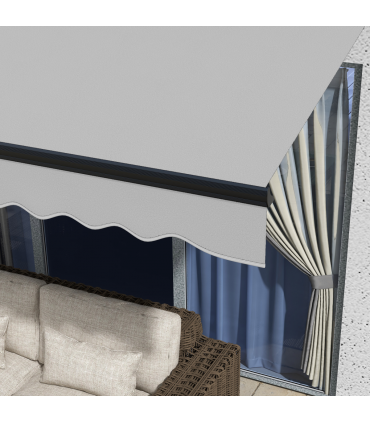 Outsunny 3 x 2m Electric Retractable Awning, Aluminium Frame, Light Grey