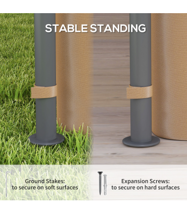 Outsunny 3 x 3 m Double Roof Outdoor Gazebo with Curtains, Brown