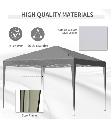 Outsunny 3 x 3 m Garden Pop Up Gazebo Marquee Party Tent Wedding Canopy Grey
