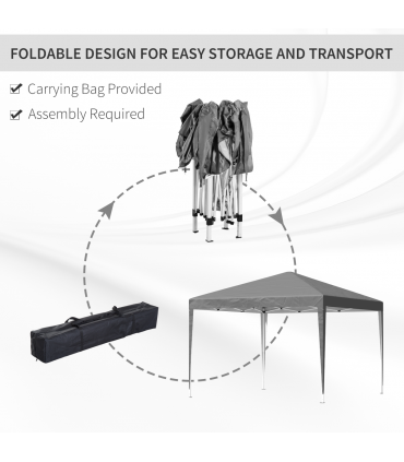 Outsunny 3 x 3 m Garden Pop Up Gazebo Marquee Party Tent Wedding Canopy Grey