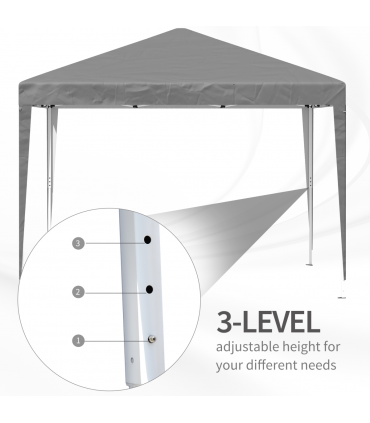 Outsunny 3 x 3 m Garden Pop Up Gazebo Marquee Party Tent Wedding Canopy Grey