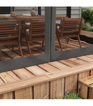 Outsunny 3 x 3 m Pergola with Retractable Roof and Netting, Dark Grey