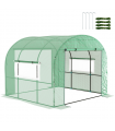 Outsunny 3 x 3 x 2m Polytunnel Greenhouse with Doors and Mesh Windows