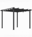 Outsunny 3 x 3(m) Aluminium Pergola with Retractable Roof, Garden Gazebo Canopy