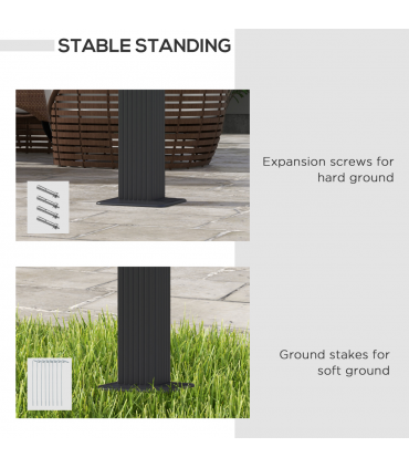 Outsunny 3 x 3(m) Aluminium Pergola with Retractable Roof, Garden Gazebo Canopy
