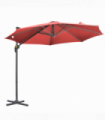 Outsunny 3 x 3(m) Cantilever Parasol Garden Umbrella with Cross Base Wine Red
