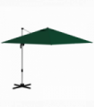 Outsunny 3 x 3(m) Cantilever Roma Parasol Garden Umbrella with Cross Base Green