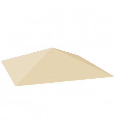 Outsunny 3 x 3(m) Gazebo Canopy Replacement Cover with Drain Holes, Beige