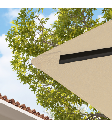 Outsunny 3 x 3(m) Gazebo Canopy Replacement Cover with Drain Holes, Beige