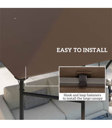 Outsunny 3 x 3(m) Gazebo Canopy Replacement Cover with Drain Holes, Brown