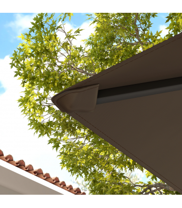 Outsunny 3 x 3(m) Gazebo Canopy Replacement Cover with Drain Holes, Brown