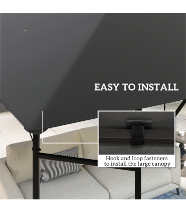 Outsunny 3 x 3(m) Gazebo Canopy Replacement Cover with Drain Holes, Grey