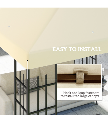 Outsunny 3 x 3(m) Gazebo Canopy Replacement Cover, UPF30+, Cream White