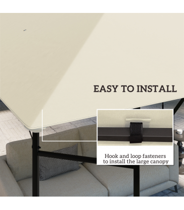 Outsunny 3 x 3(m) Gazebo Canopy Replacement Cover, UPF30+, Cream White