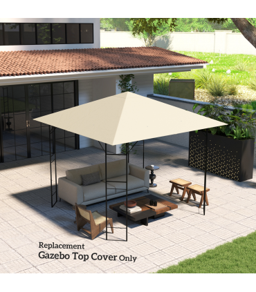 Outsunny 3 x 3(m) Gazebo Canopy Replacement Cover, UPF30+, Cream White