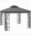 Outsunny 3 x 3(m) Patio Gazebo Canopy Garden Pavilion with 2 Tier Roof, Grey