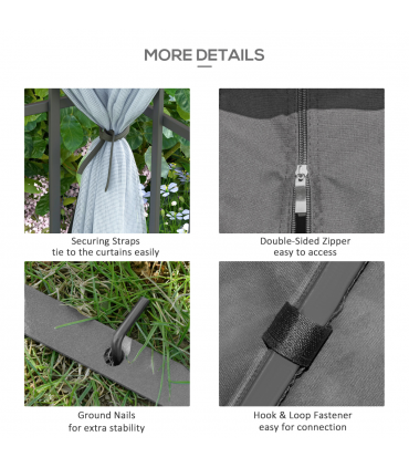 Outsunny 3 x 3(m) Patio Gazebo Canopy Garden Pavilion with 2 Tier Roof, Grey