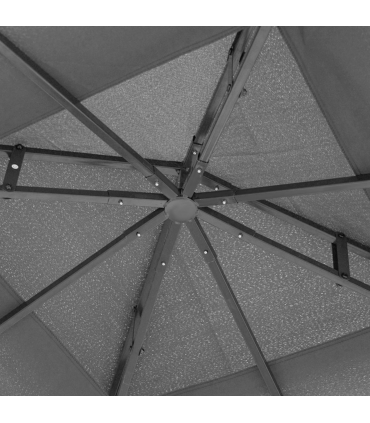 Outsunny 3 x 3(m) Patio Gazebo Canopy Garden Pavilion with 2 Tier Roof, Grey