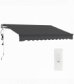 Outsunny 3 x 2.5m Electric Retractable Awning w/ Aluminium Frame Dark Grey