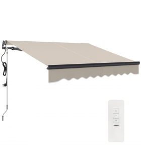 Outsunny 2.5 x 2m Electric Retractable Awning w/ Aluminium Frame Beige