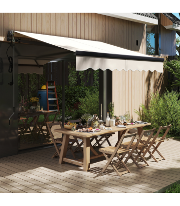 Outsunny 2.5 x 2m Electric Retractable Awning w/ Aluminium Frame Beige