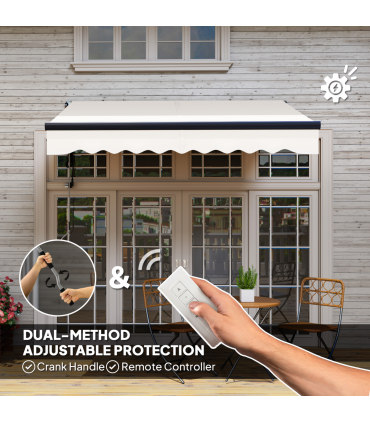 Outsunny 2.5 x 2m Electric Retractable Awning w/ Aluminium Frame Beige