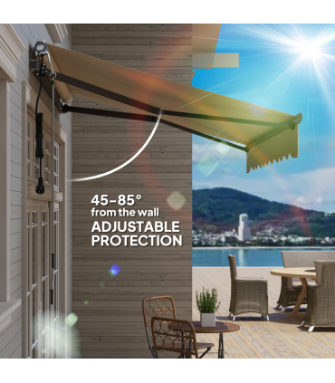 Outsunny 2.5 x 2m Electric Retractable Awning w/ Aluminium Frame Beige