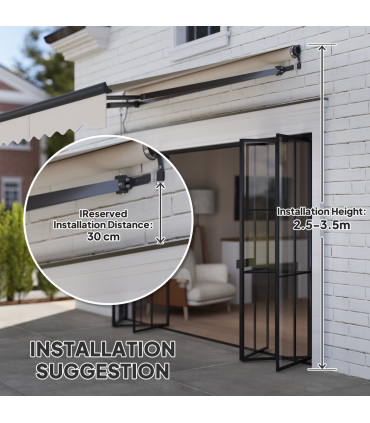 Outsunny 2.5 x 2m Electric Retractable Awning w/ Aluminium Frame Beige