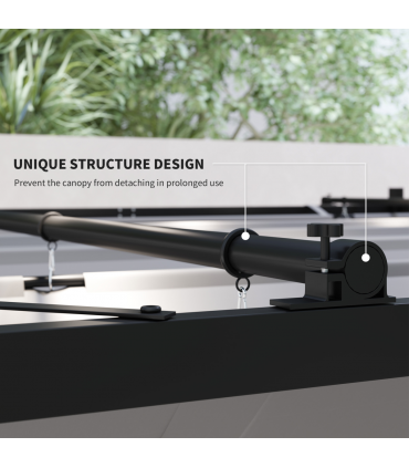 Outsunny 3 x 3(m) Pergola with Retractable Roof, 80mm Metal Column, Grey