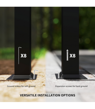 Outsunny 3 x 3(m) Pergola with Retractable Roof, 80mm Metal Column, Grey