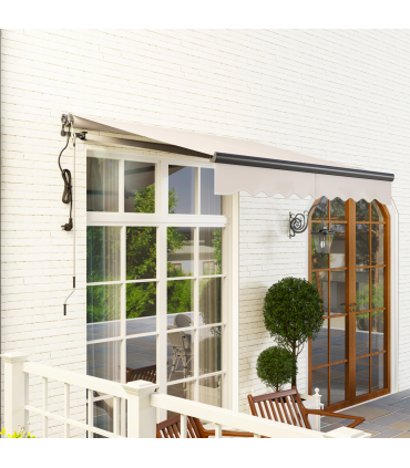 Outsunny 2.5 x 2m Electric Retractable Awning w/ Aluminium Frame Beige