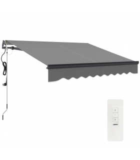 Outsunny 2.5 x 2m Electric Retractable Awning w/ Aluminium Frame Dark Grey
