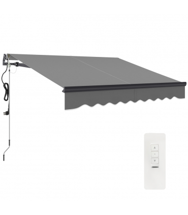 Outsunny 2.5 x 2m Electric Retractable Awning w/ Aluminium Frame Dark Grey