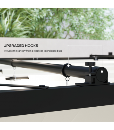 Outsunny 3 x 3(m) Pergola with Retractable Roof, 80mm Metal Column, White