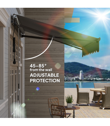 Outsunny 2.5 x 2m Electric Retractable Awning w/ Aluminium Frame Dark Grey