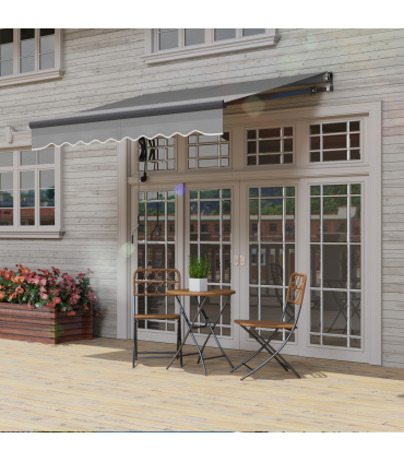 Outsunny 2.5 x 2m Electric Retractable Awning w/ Aluminium Frame Dark Grey
