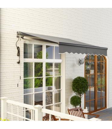 Outsunny 2.5 x 2m Electric Retractable Awning w/ Aluminium Frame Dark Grey
