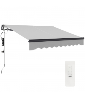 Outsunny 2.5 x 2m Electric Retractable Awning w/ Aluminium Frame Light Grey