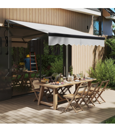 Outsunny 2.5 x 2m Electric Retractable Awning w/ Aluminium Frame Light Grey