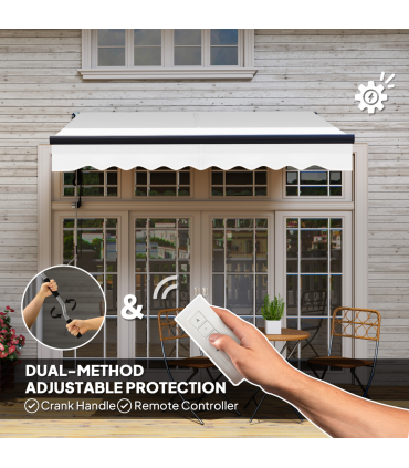 Outsunny 2.5 x 2m Electric Retractable Awning w/ Aluminium Frame Light Grey