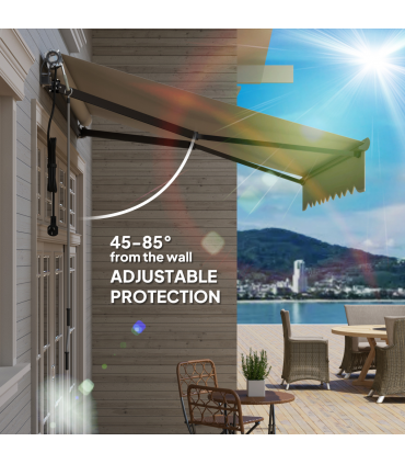 Outsunny 2.5 x 2m Electric Retractable Awning w/ Aluminium Frame Light Grey