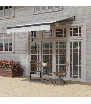 Outsunny 2.5 x 2m Electric Retractable Awning w/ Aluminium Frame Light Grey