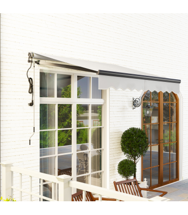 Outsunny 2.5 x 2m Electric Retractable Awning w/ Aluminium Frame Light Grey