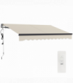 Outsunny 3 x 2.5m Electric Retractable Awning w/ Aluminium Frame Beige