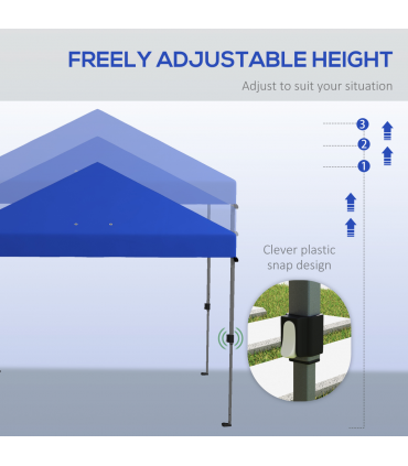 Outsunny 3 x 3(m) Pop Up Gazebo, Instant Shelter with 1-Button Push, Blue