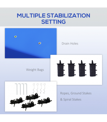 Outsunny 3 x 3(m) Pop Up Gazebo, Instant Shelter with 1-Button Push, Blue