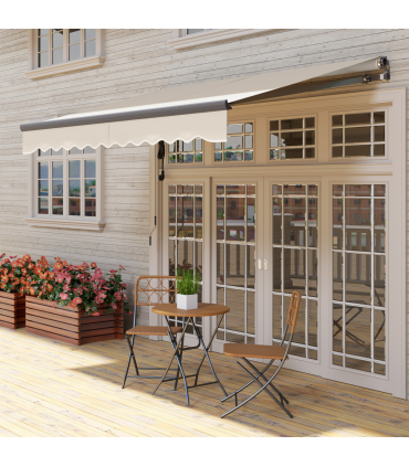 Outsunny 3 x 2.5m Electric Retractable Awning w/ Aluminium Frame Beige