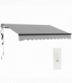 Outsunny 3 x 2.5m Electric Retractable Awning w/ Aluminium Frame Light Grey