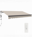 Outsunny 3.5 x 3(m) Electric Retractable Awning w/ Aluminium Frame Beige